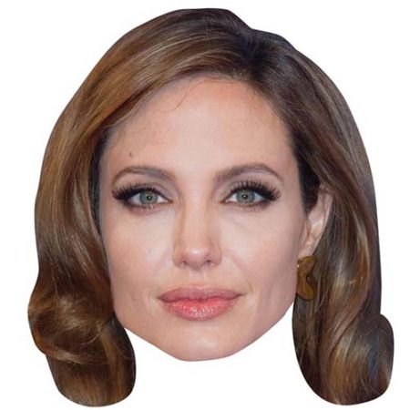A Cardboard Celebrity Mask of Angelina Jolie