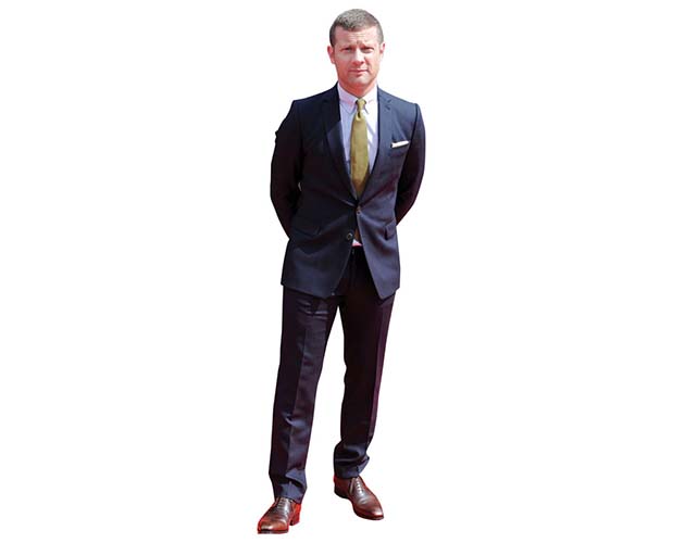 A Lifesize Cardboard Cutout of Dermot O'Leary wearing suit and tie