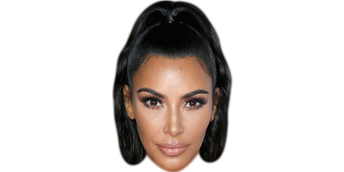 Kim Kardashian (Black Hair) Celebrity Mask - Celebrity Cutouts